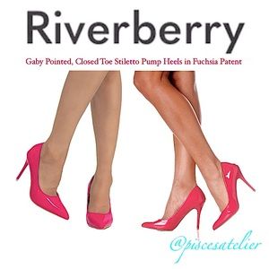 Riverberry Gaby Pointed Toe Stiletto High Heel Pump in Fuchsia Patent